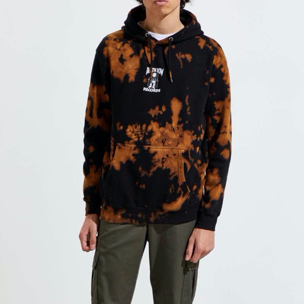 Urban Outfitters Death Row Records Bleach Tie-dye Hoodie Sweatshirt - Picture 2 of 6